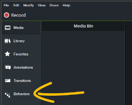 How to Navigate Camtasia - Behaviours