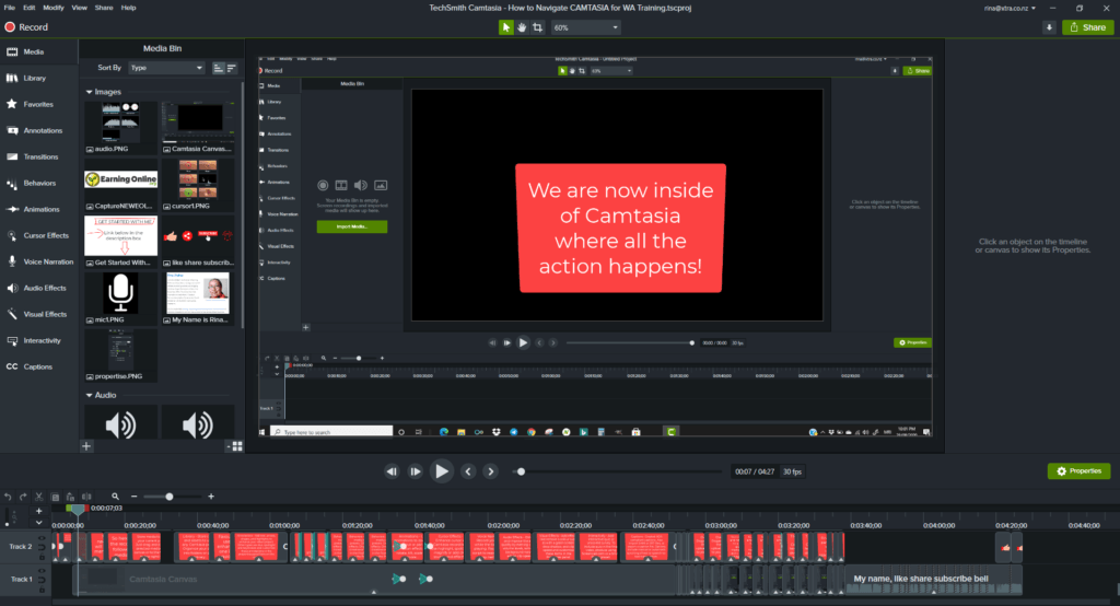 How to Navigate Camtasia - Canvas Screenshot