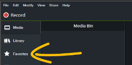 How to Navigate Camtasia - Favourites